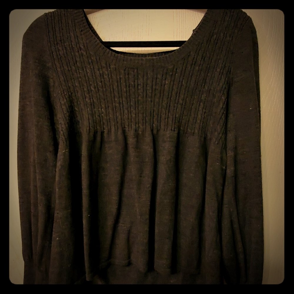 Womens Bell Sleeve grey sweater large euc